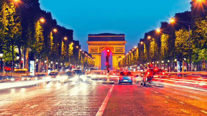 Paris' Arc de Triomphe at Night